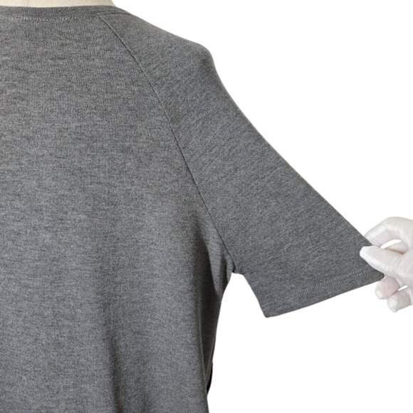 GO COUTURE Women’s Medium Gray Short Sleeve Knit Top Soft  NWT - Picture 8 of 11